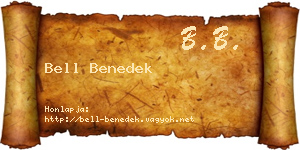 Bell Benedek névjegykártya
