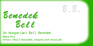 benedek bell business card